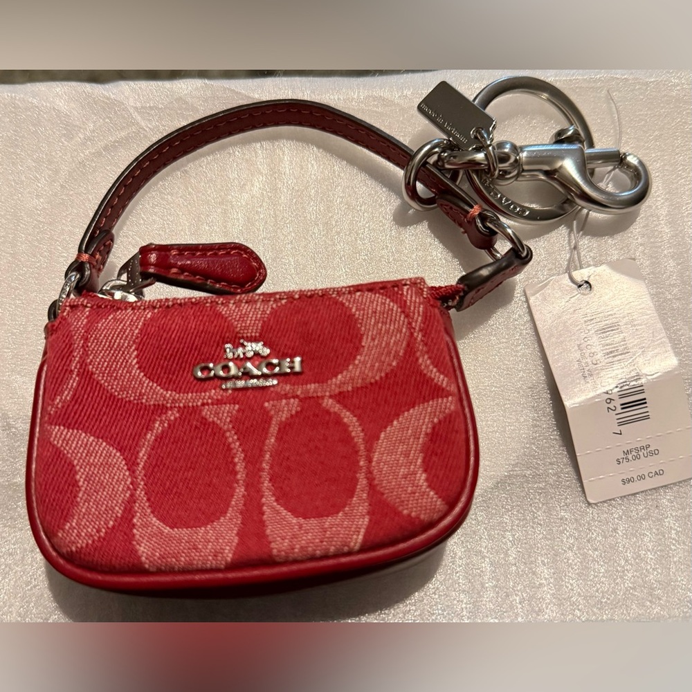 Coach Mini Nolita Bag charm in signature denim